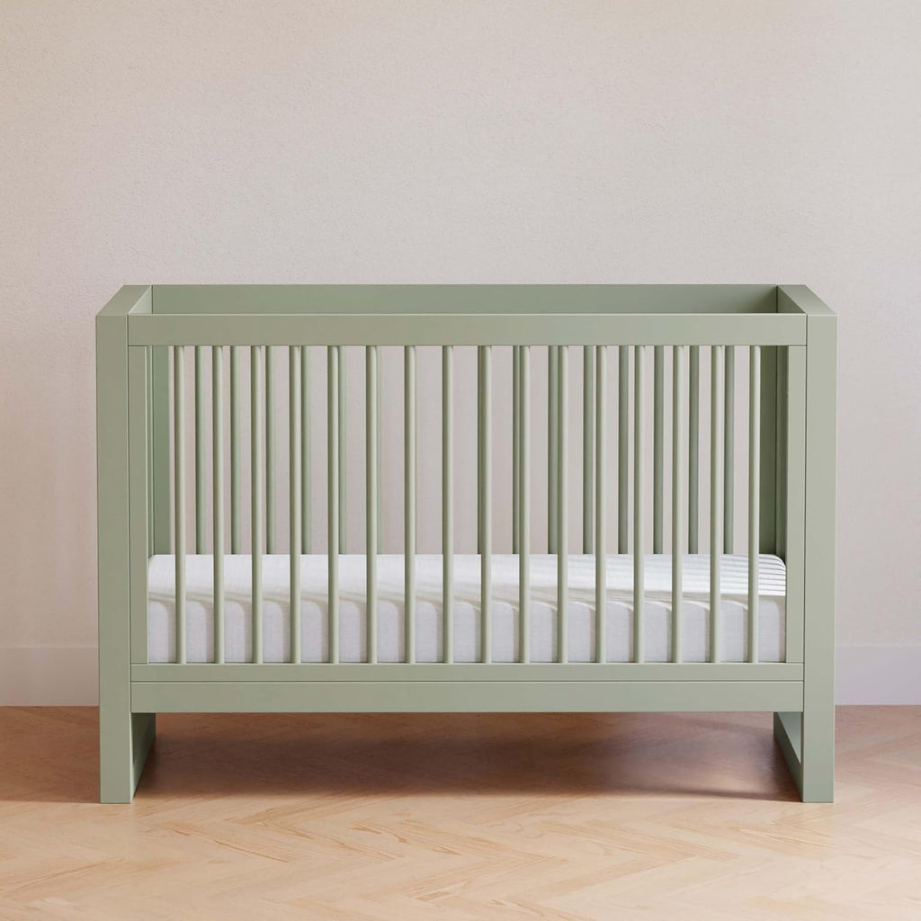 Nantucket 3-in-1 Convertible Crib with Toddler Bed Conversion Kit in French Sage, Greenguard Gold Certified, 100%