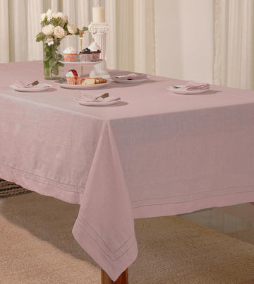 Premium 100% Pure Linen Tablecloth 70"x120" Rectangle, Double Hemstitched Table Cover for Dinner, Pa