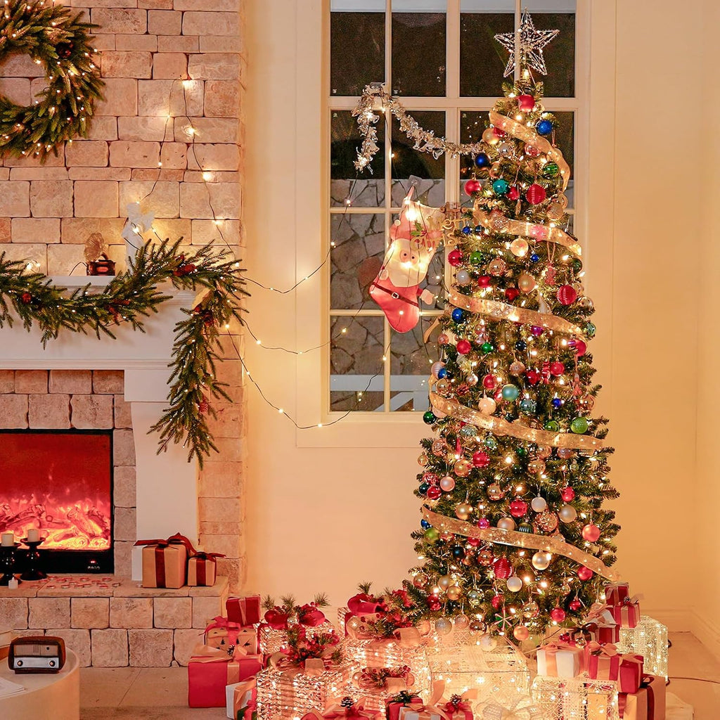 Prelit Pencil Christmas Tree with 792 Branch Tips