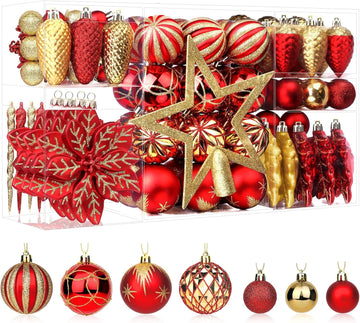 Christmas Ball Ornaments Decorations - Set of 106