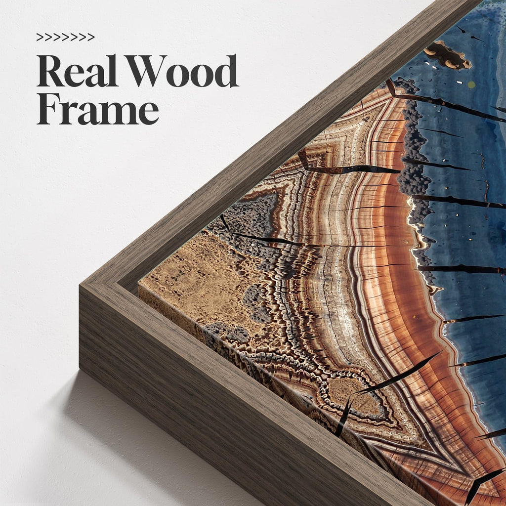 Framed Vertical Vintage Rustic Tree Ring Wall Art, 20x40 In