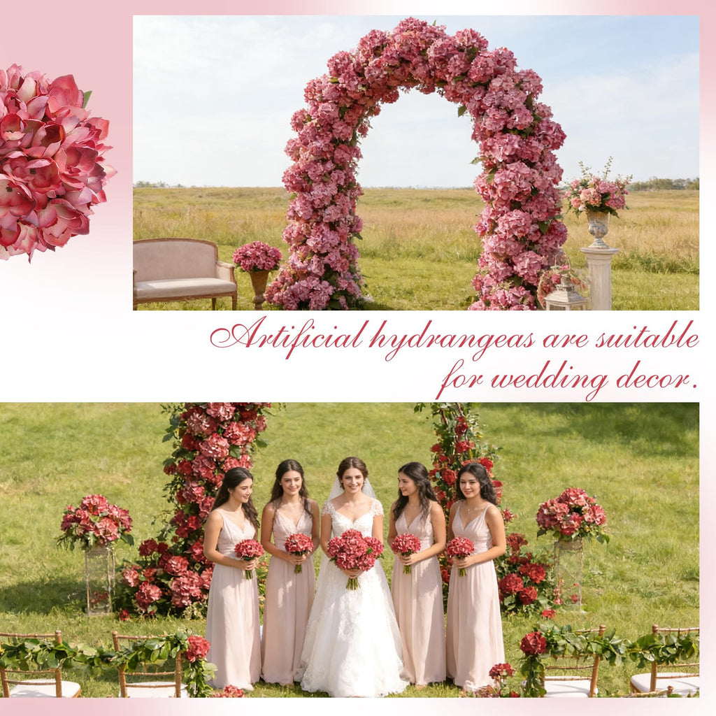 6PCS 21 Inch Lifelike Artificial Silk, Large Fake Bouquet with Stems, Full Faux Decor Wedding Table Party Office