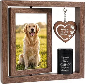 Memorial Gifts for Loss of Pet - Memorial Picture Frame and Small Urn Set