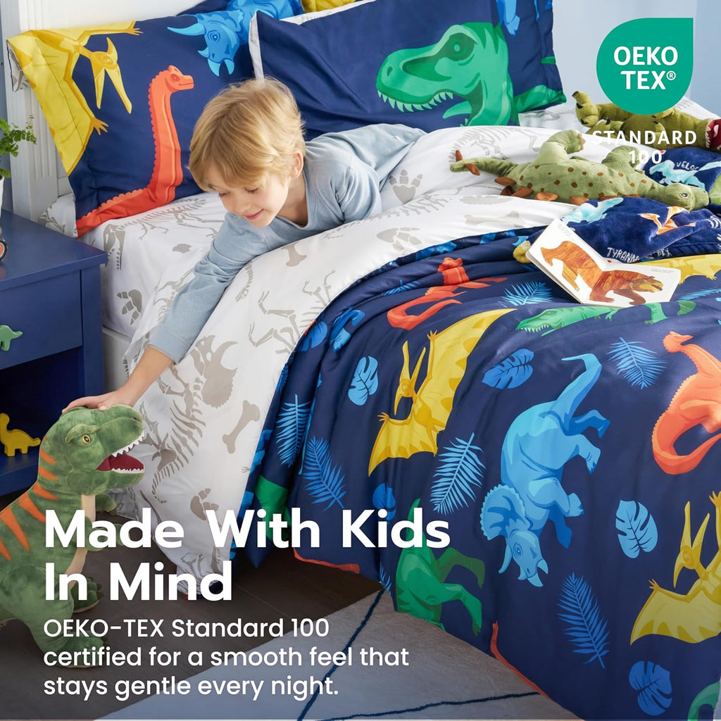 Kids Comforter Set Bedding Set for Boys Girls Super Soft Microfiber Bed in a Bag with Comforter Sheets Pillowcase