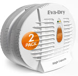 E-500 Renewable Dehumidifier 2-Pack (6 - 8 oz Capacity Each), White - Ideal for Closets, Bathrooms, Safes, Boats