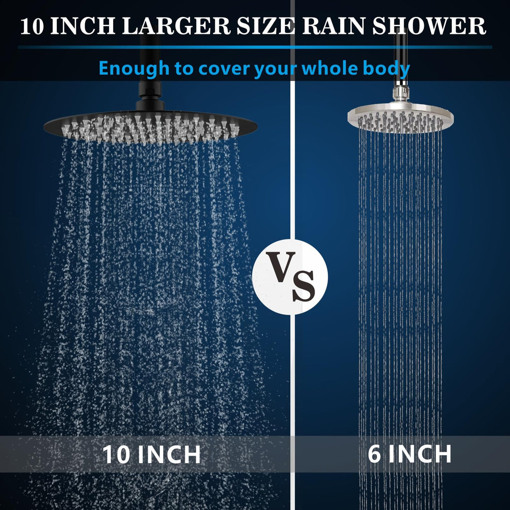 Rain Shower Head, High Pressure High Flow All Metal Rainfall Shower Head, Ultra-Thin Design-Pressure Boosting