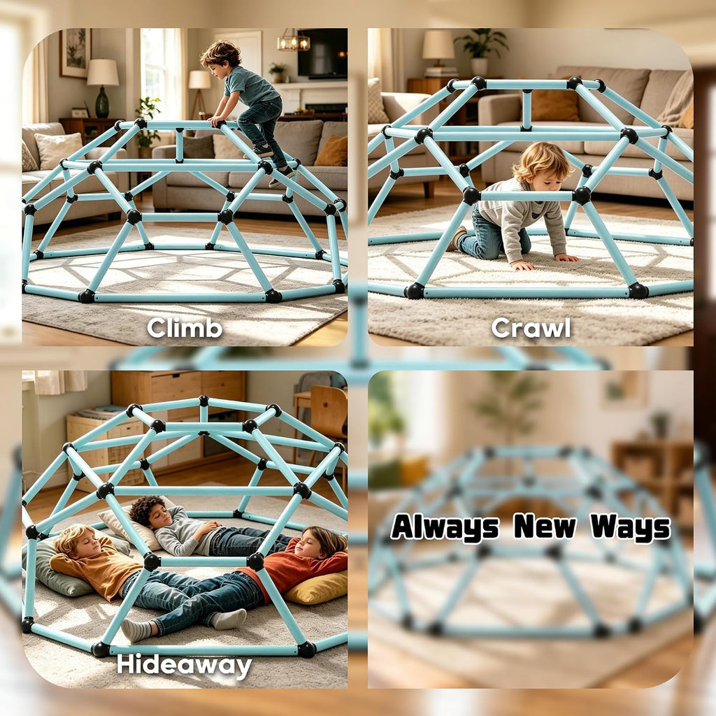 Climbing Dome, Outdoor Jungle Gym for Kids, Monkey Bars Backyard, Lake Blue | Sturdy & Portable, UV-resistant, 6.5FT
