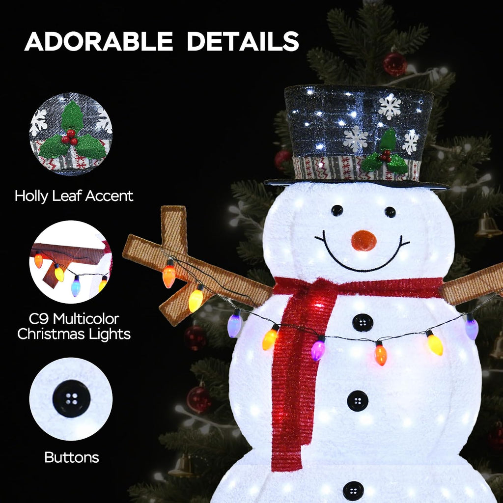 5ft Lighted 3D Snowman Outdoor Christmas Decor