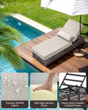 Luxury Outdoor Chaise Lounge Chairs of 4 with 5 Inch Thick Cushions and Side Table
