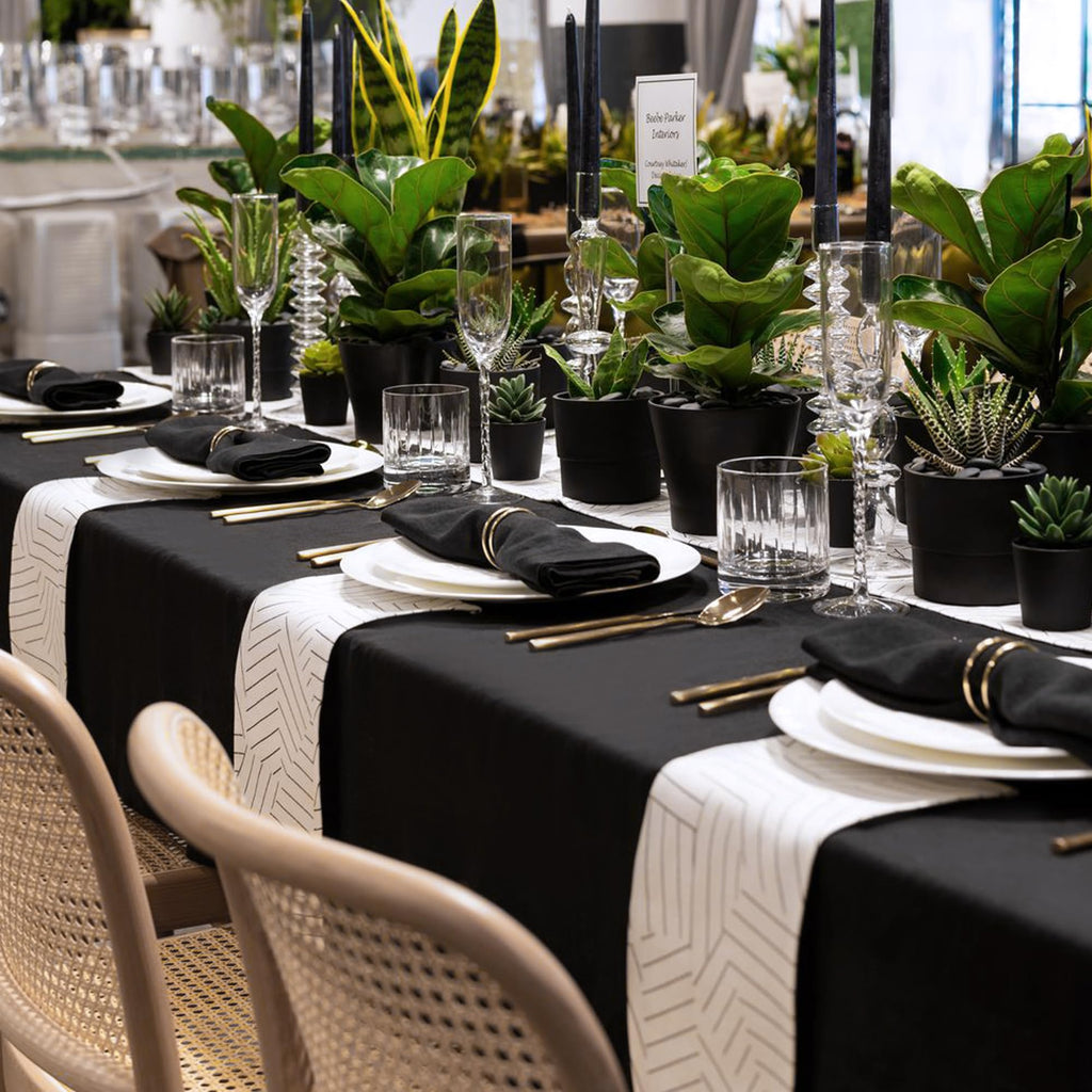 2 Pack Black Tablecloths 60x102 Inch for 6 Feet Rectangle Tables