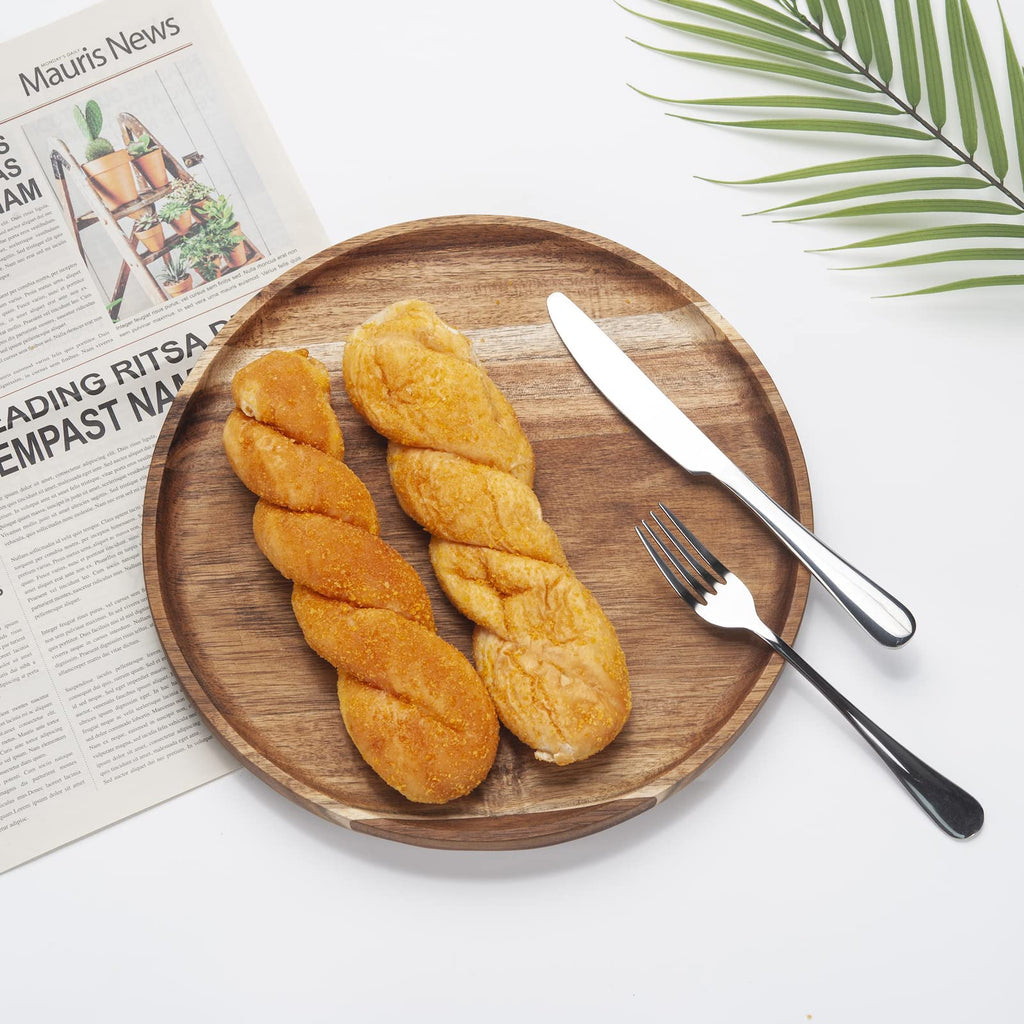 Round Wood Tray, Acacia Wooden Serving Tray, Serving Platter, Appetizer Charcuterie Board, Tray Organizer