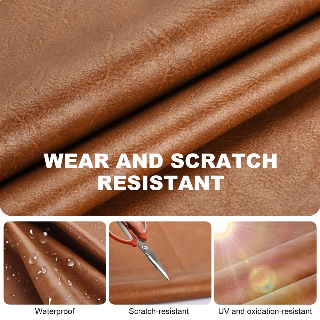 Faux Leather Fabric, Soft Synthetic PU Fabric Material, Thick Durable Synthetic Repholstery Leather Vinyl, Soft Touch