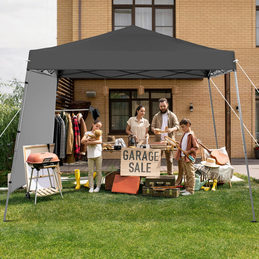 10X10 Slant Legs Pop Up Canopy Tent with 1 Sidewall