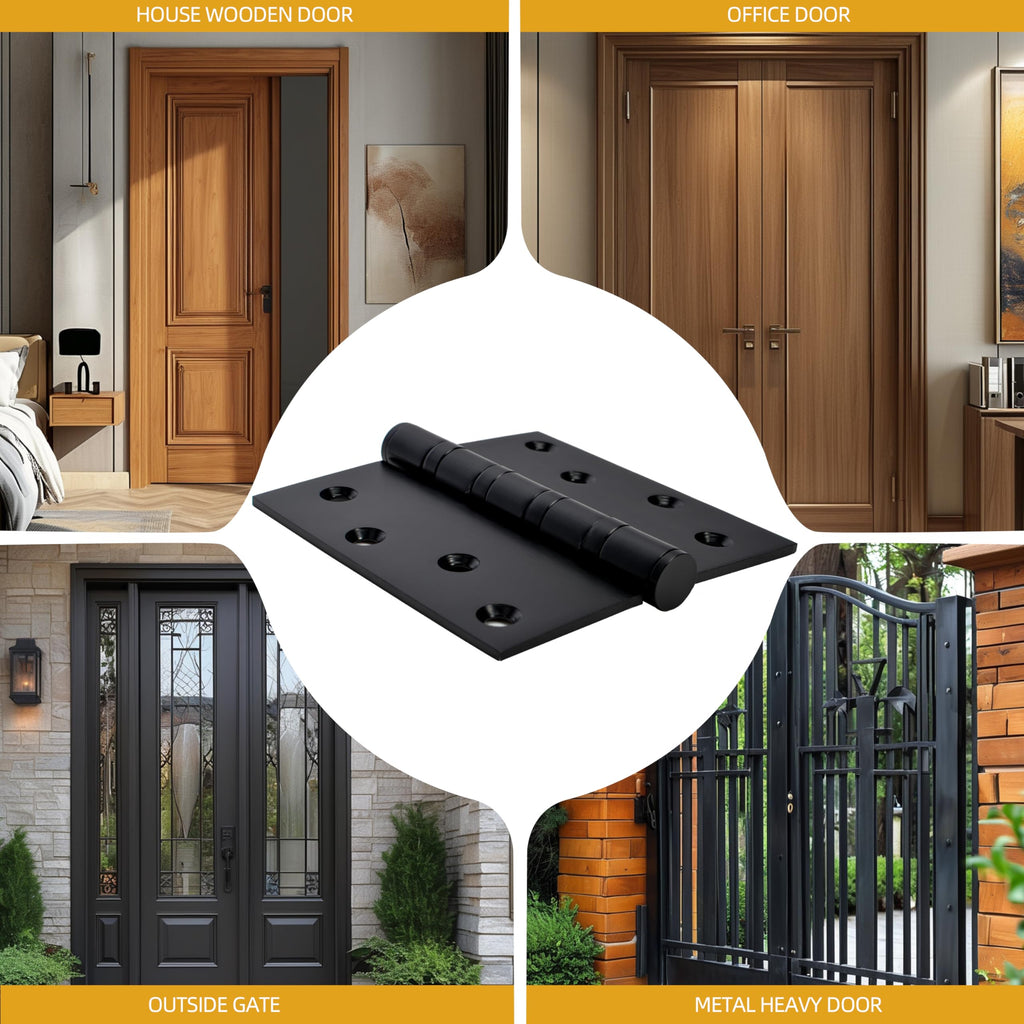 18-Pack 4 inch X 4 inch Black Door Hinge Heavy Duty for Door