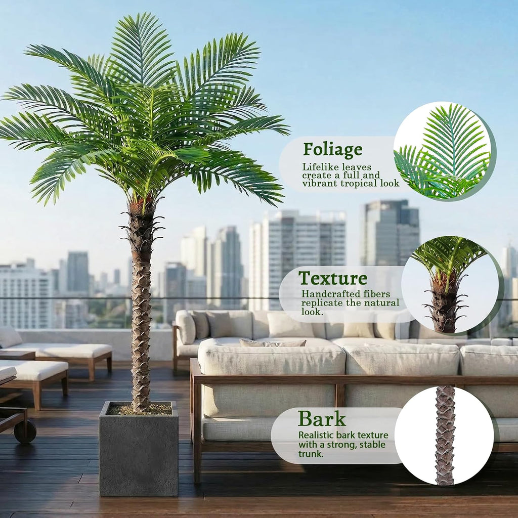 Artificial Phoenix Palm Tree:6FT Faux Coconut Palm Tree Large Plant