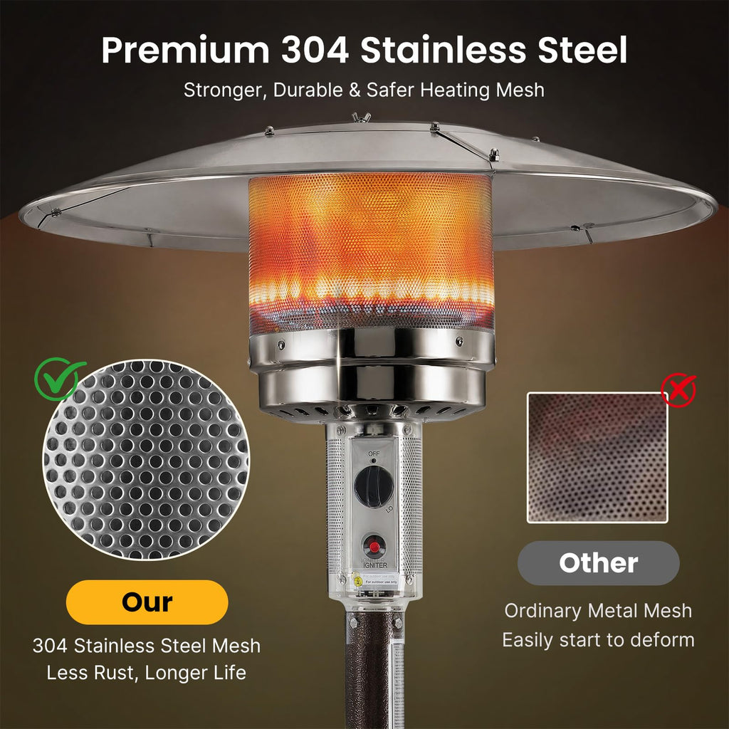 48, 000 BTU Propane Patio Heater with Sandbox for Outdoor Use
