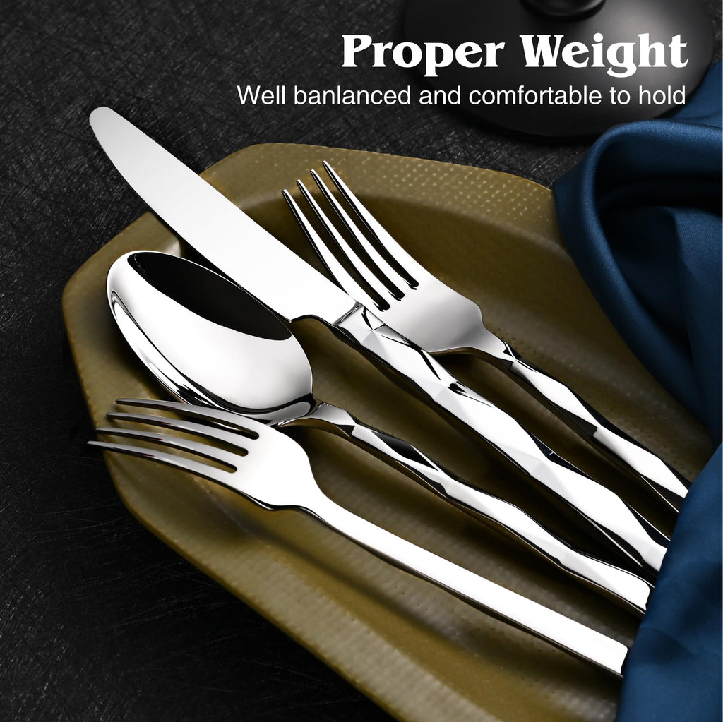 30 Piece 18/10 Silverware Set, Stainless Steel Flatware Cutlery set for 6