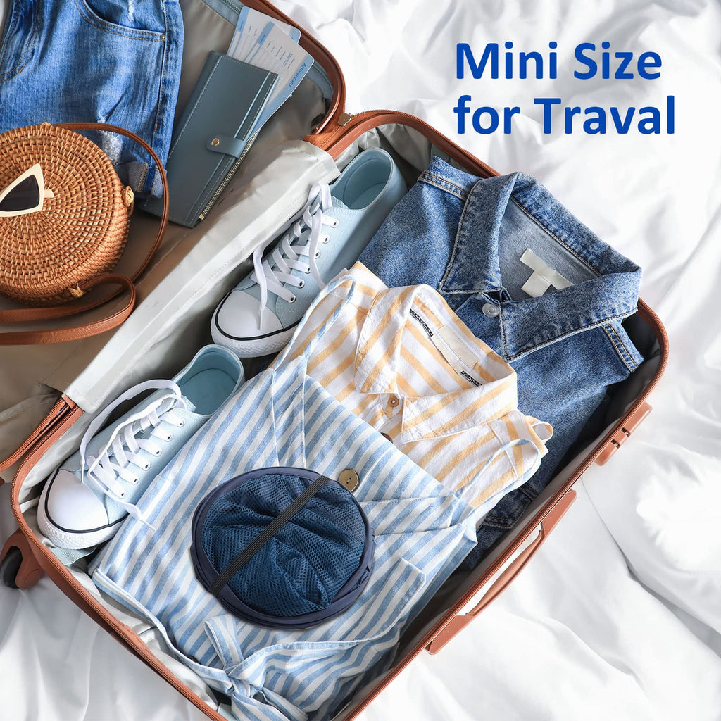 Collapsible Mesh Pop Up Laundry Hamper with Sturdy Handles and Side Pocket - Portable Foldable Clothes Baskets &