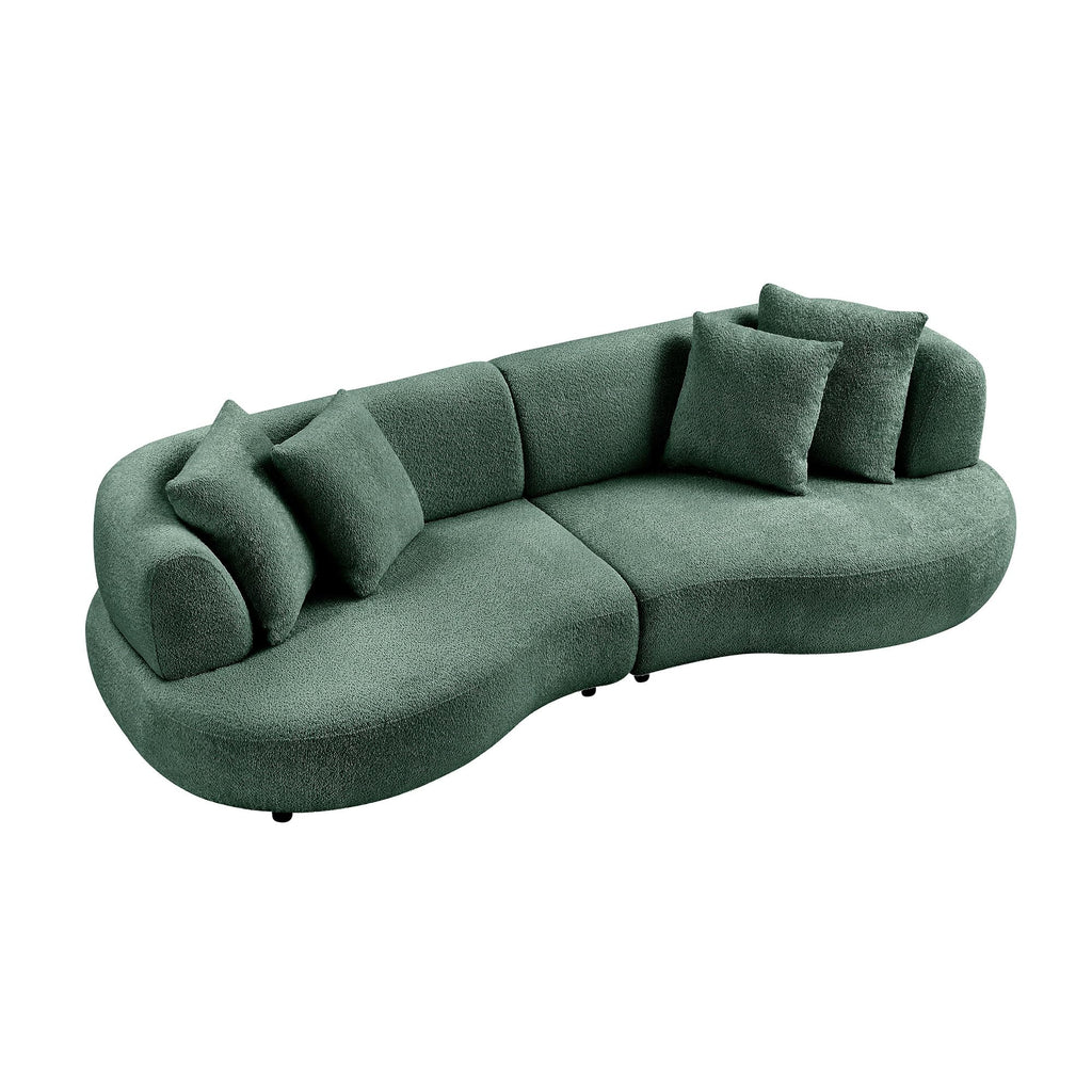 102.36" Curved Sectional Sofa Modern Couch, CircleCouch LuxurySofa Upholstery BoucleSofa Couchwith 4 Pillows