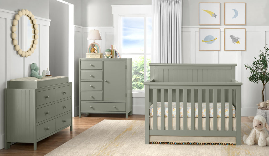 Everlee Changing Topper for 6 Drawer Dresser, Olive Green