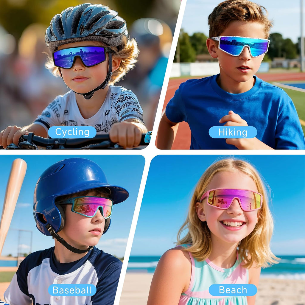Kids Polarized Sunglasses Youth Baseball Sun Glasses for Boys Girls