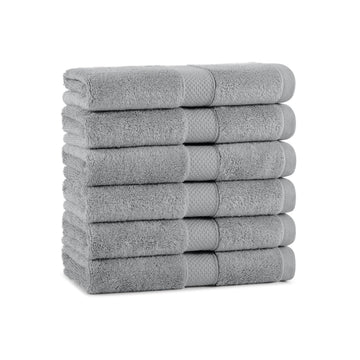 Luxury Egyptian Cotton Hand Towels, Pack of 6, 600 GSM Plush Soft Absorbent Guest Bathroom Towels for Spa or Hotel