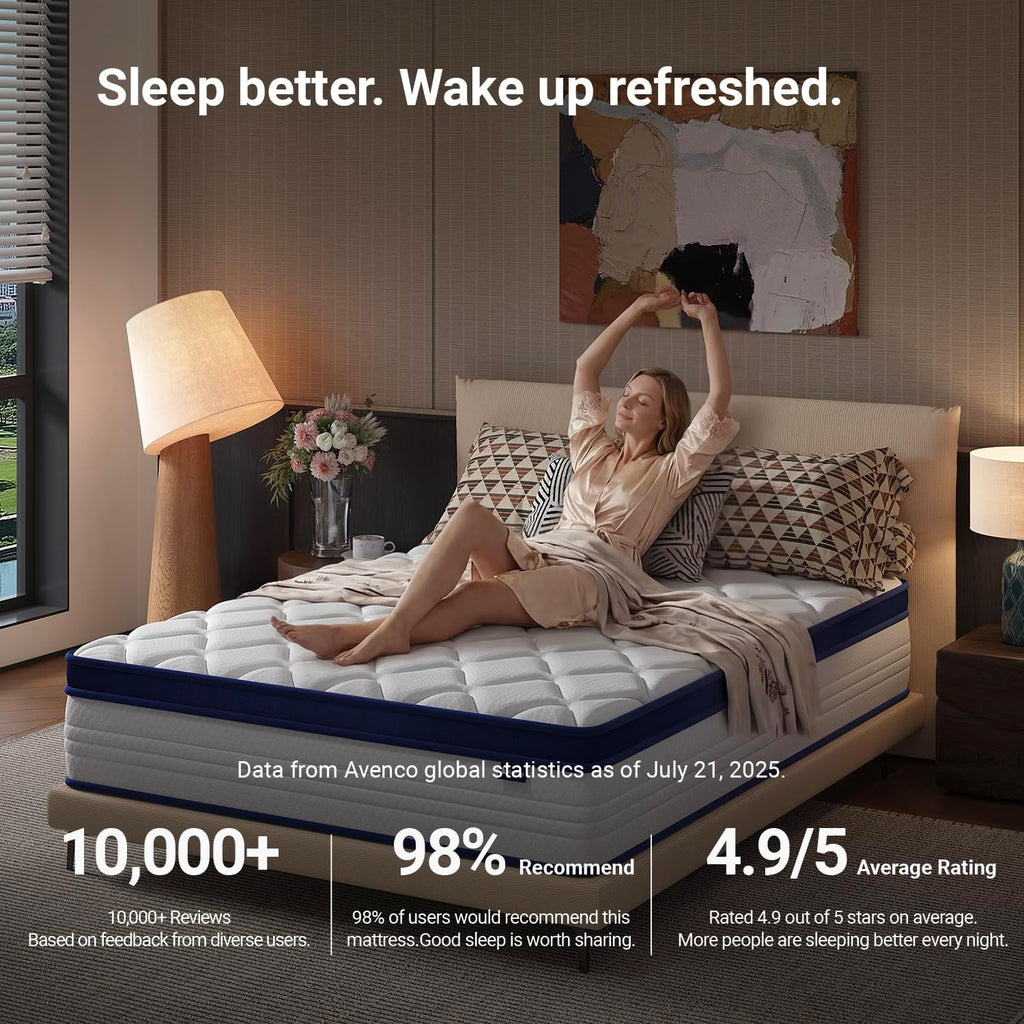 SleepSphere 12 Inch King Size Mattress, King Mattresses with Smart Coil Spring Technology for Pressure Relief