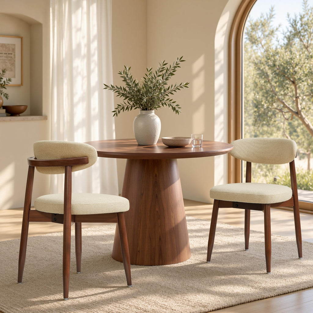 Dining Chairs Set of 6, Upholstered Solid Wood Dining Room Chairs