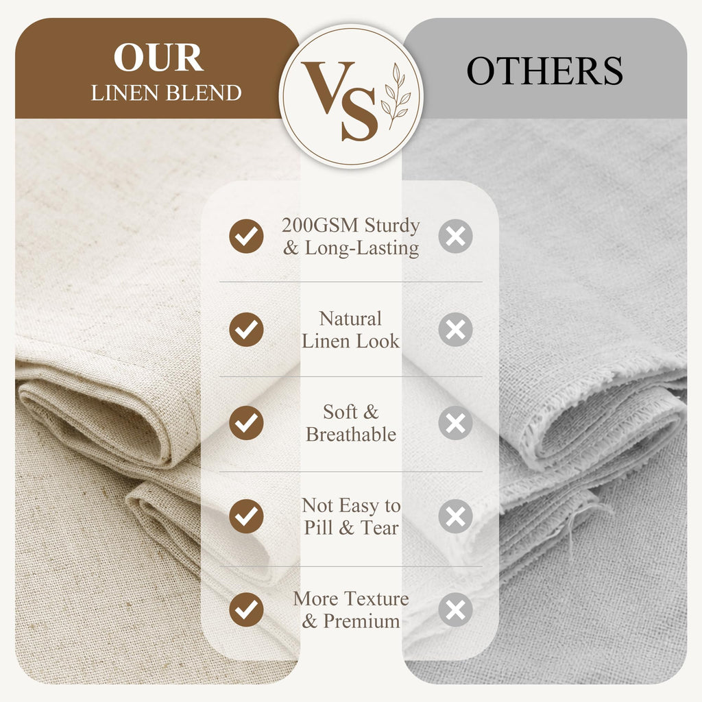 Natural Linen Fabric Shower Curtains, 72x72