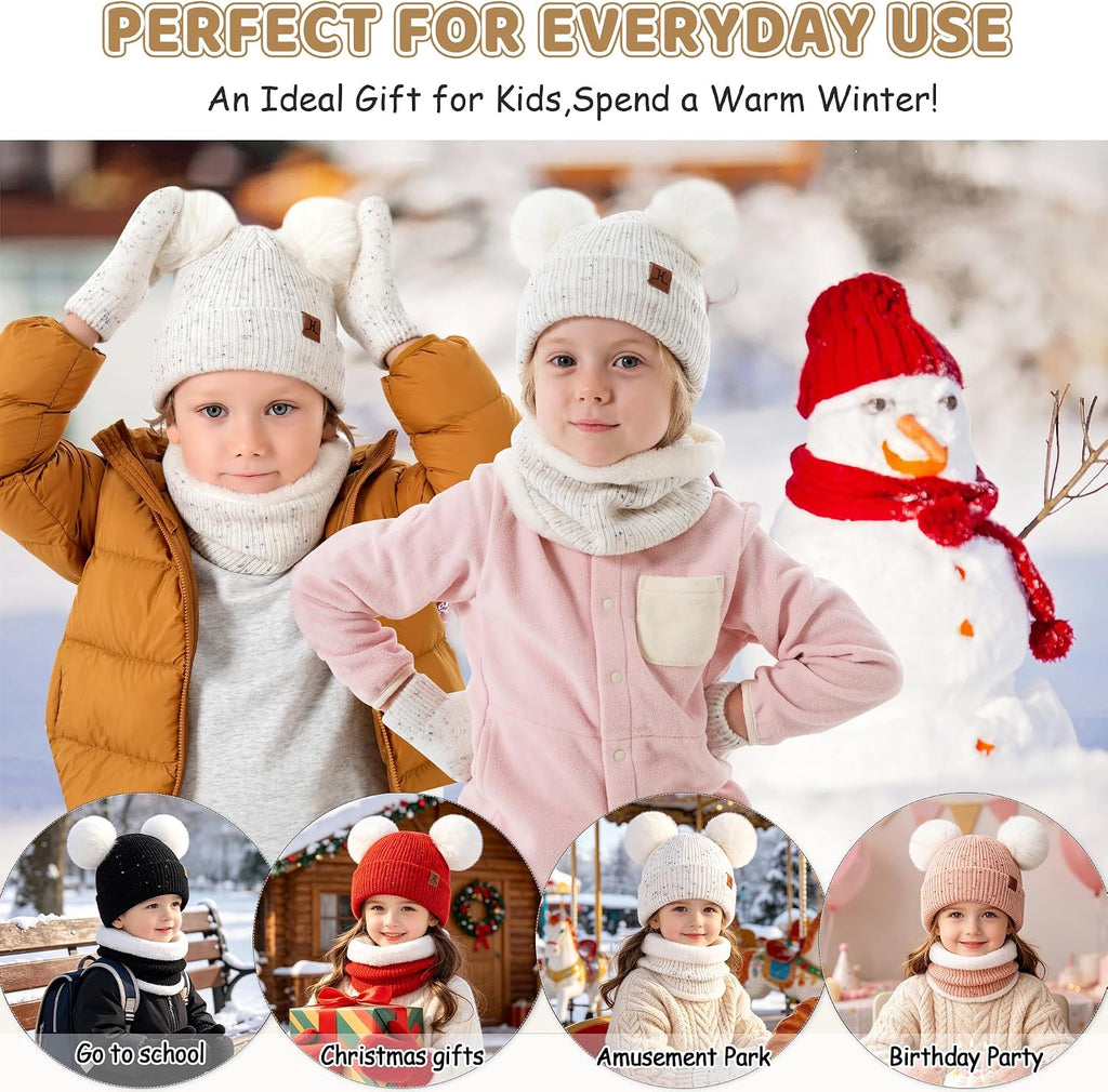 Kids Toddler Winter Hat and Gloves Wool Scarf for 0