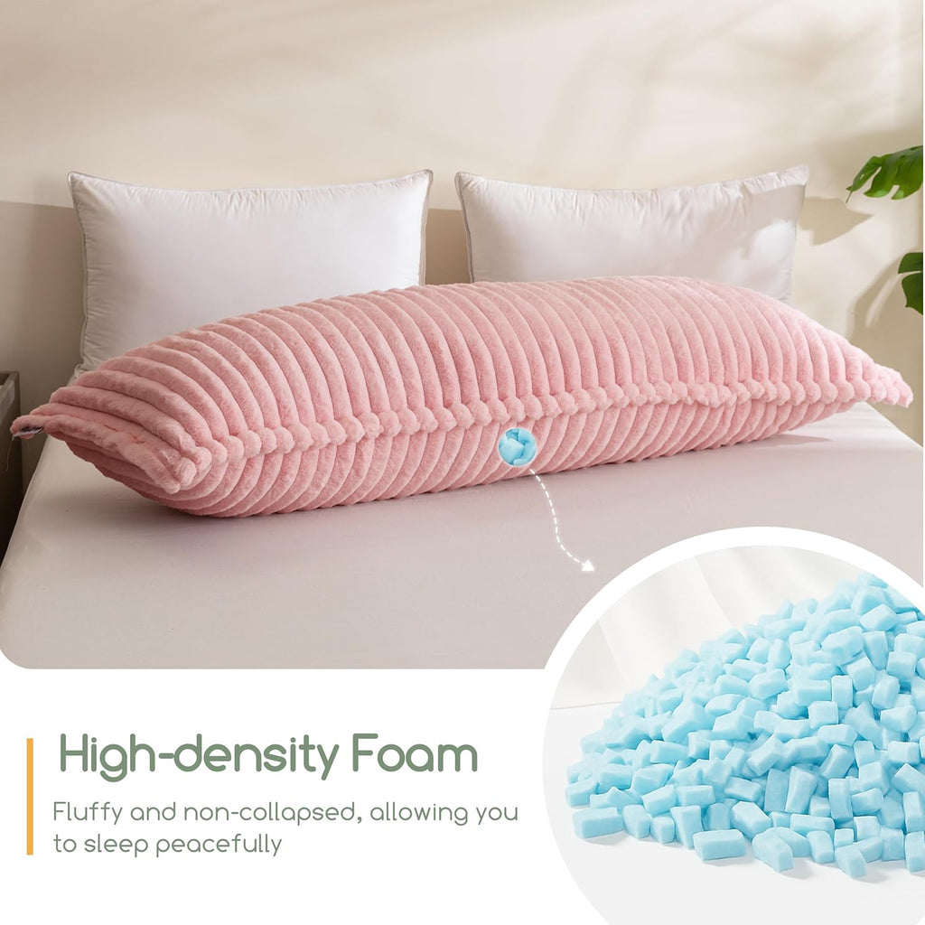Memory Foam Body Pillow, Thickened Large Long Bed Pillow for Adults, Full Body Pillow with Removable Pillow Cover