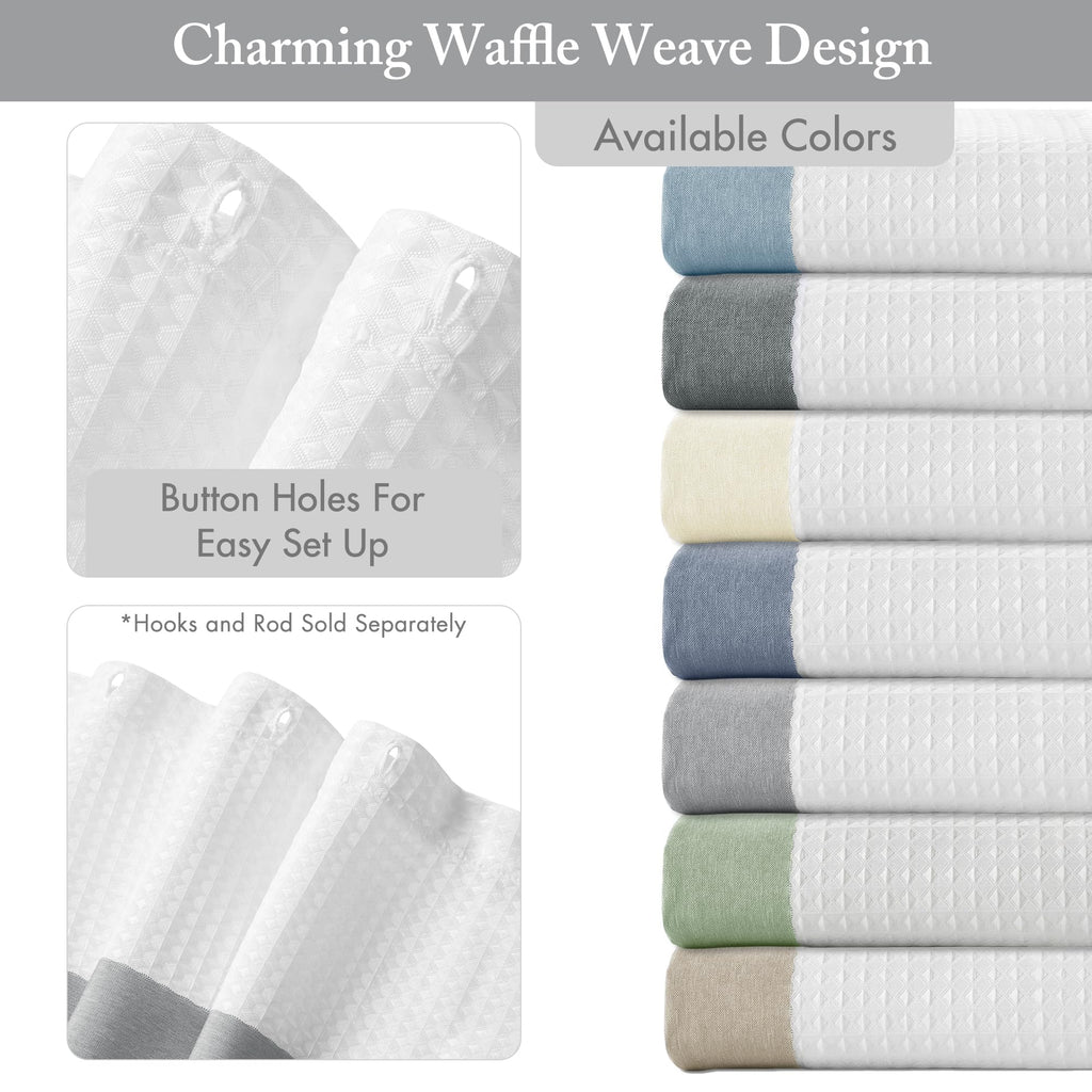 Spa Waffle Stall Shower Curtain, 54 x 78", Grey