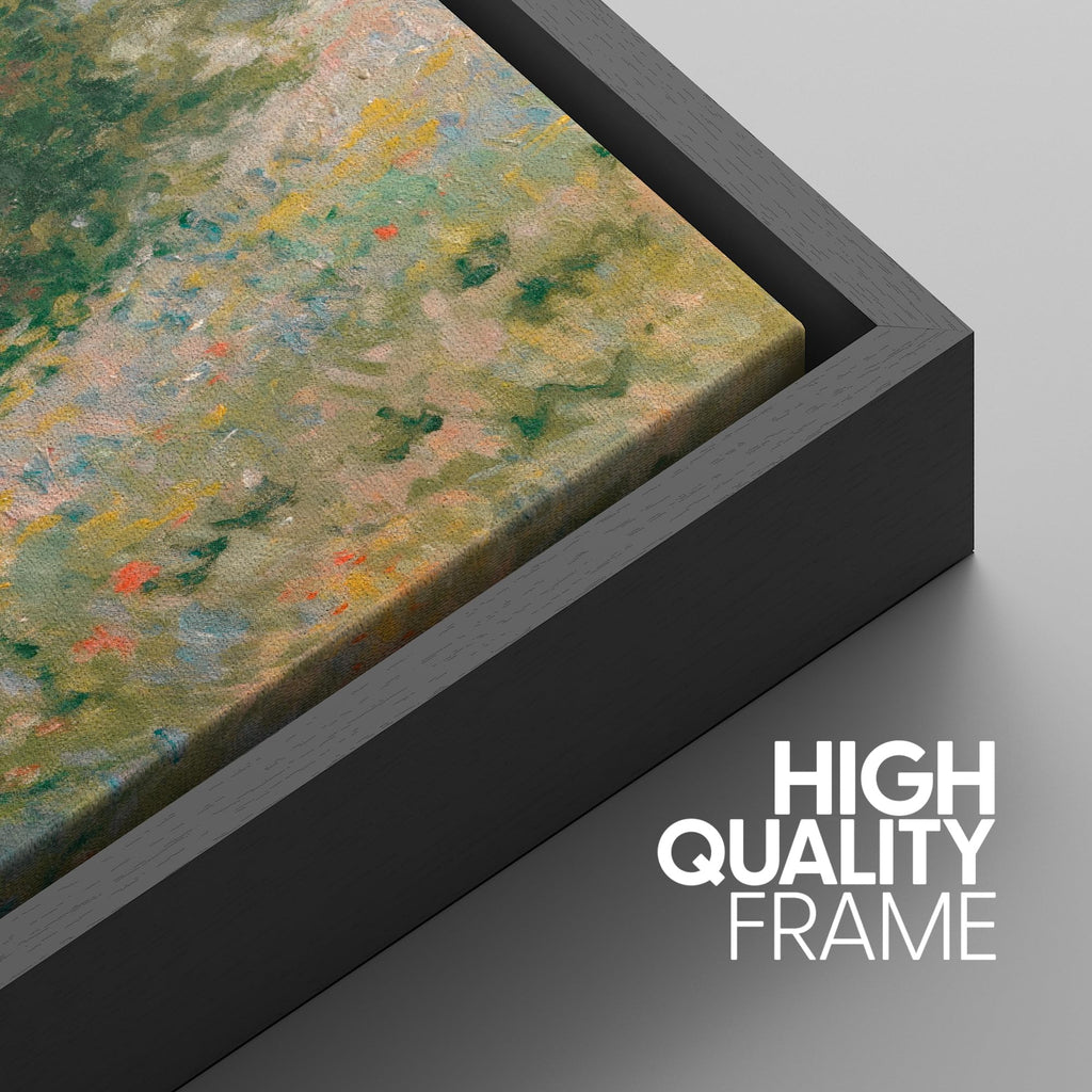 Framed Wall Art Print Set Monet Style Floral Field Illustrations Modern Art Chic Multicolor - 24"x36"x3 Black