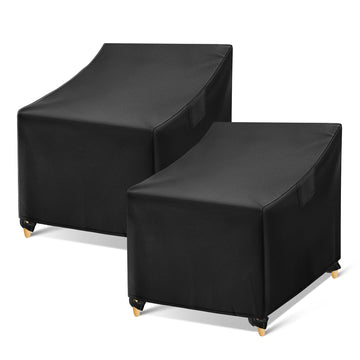 Outdoor Chair Covers Waterproof, Black Lawn Patio Furniture Covers, Heavy Duty Patio Lounge Deep Seat Cover, 2 Pack