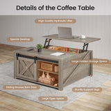 31.5" Lift Top Coffee Table with Storage, Square Coffee Tables