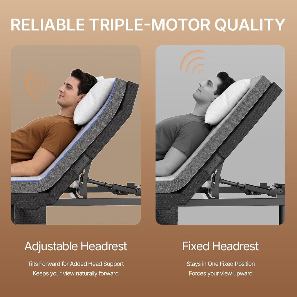 Amada Adjustable Bed Split King with Massage, Zero Gravity & Anti-Snore - Set of 2