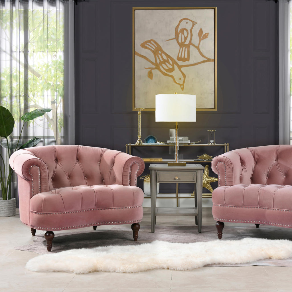 La Rosa Victorian Tufted Upholstered Accent Chair