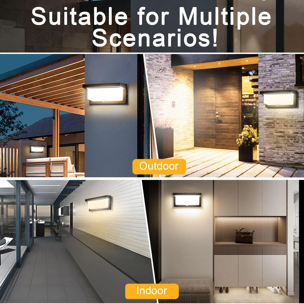Hardwired 18W LED Motion Sensor Outdoor Lights IP65 Aluminum 110V 3000K