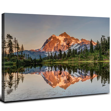 Nature Mountain Scenery Canvas Wall Art Home Decorations Mount Baker Washington Landscape Picture Wall Decor Sunset