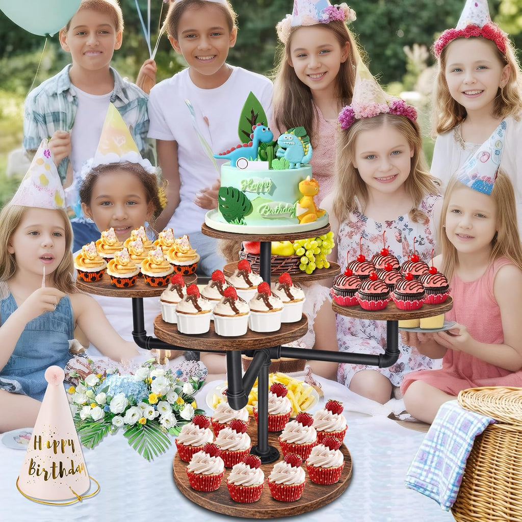 Cupcake Stand for 50 Cupcakes, 3 Tier Large Wooden Cupcake Tower - Set of 50