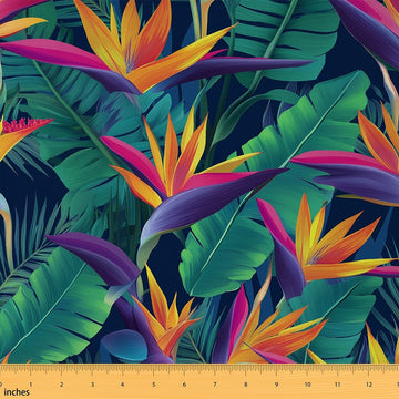 Tropical Leaf Upholstery Fabric Soft 1 Yards
