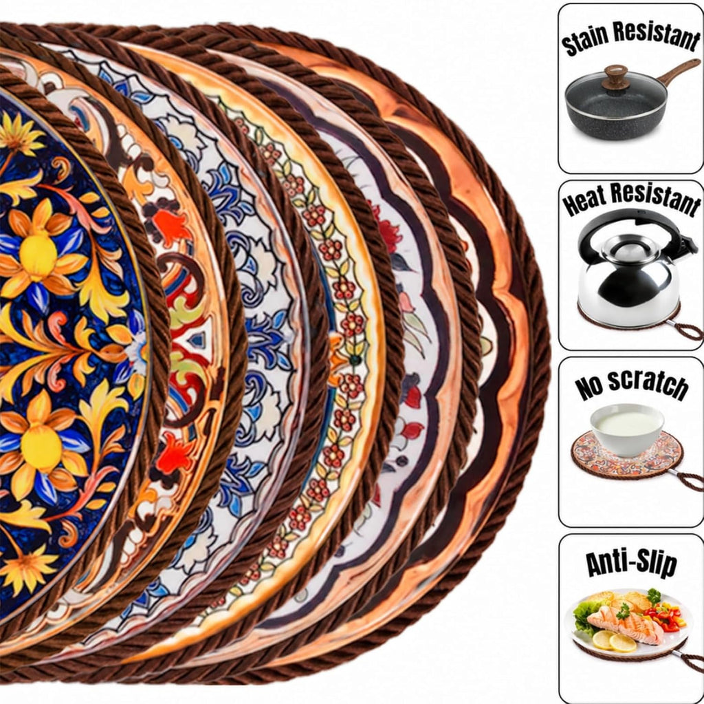 6.7" Trivets for Hot Dishes, Pots and Pans, Heat Resistant - Set of 6