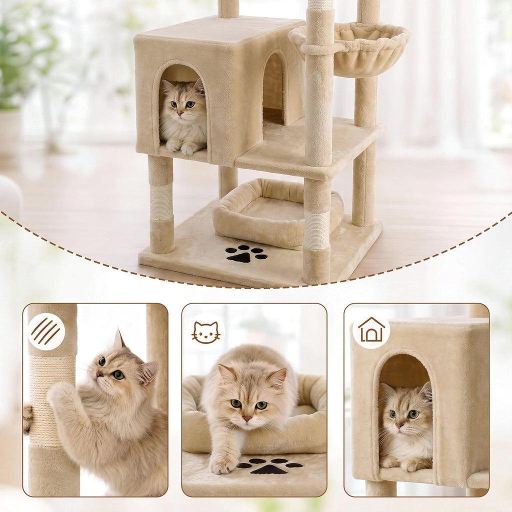 72'' Cat Tree Tower Condo, Heavy Duty with Scratching Posts Indoor