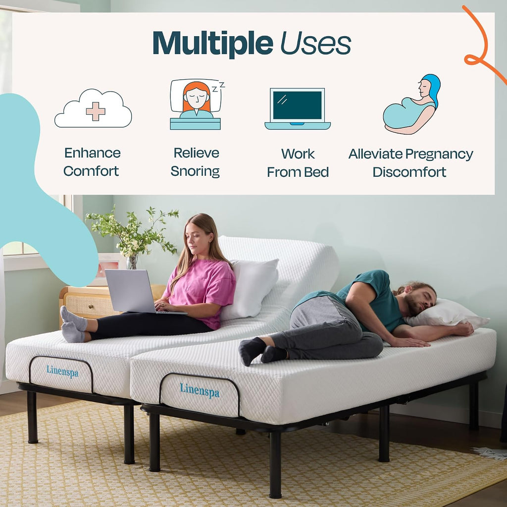 Adjustable Bed Base - Motorized Head and Foot Incline - Full