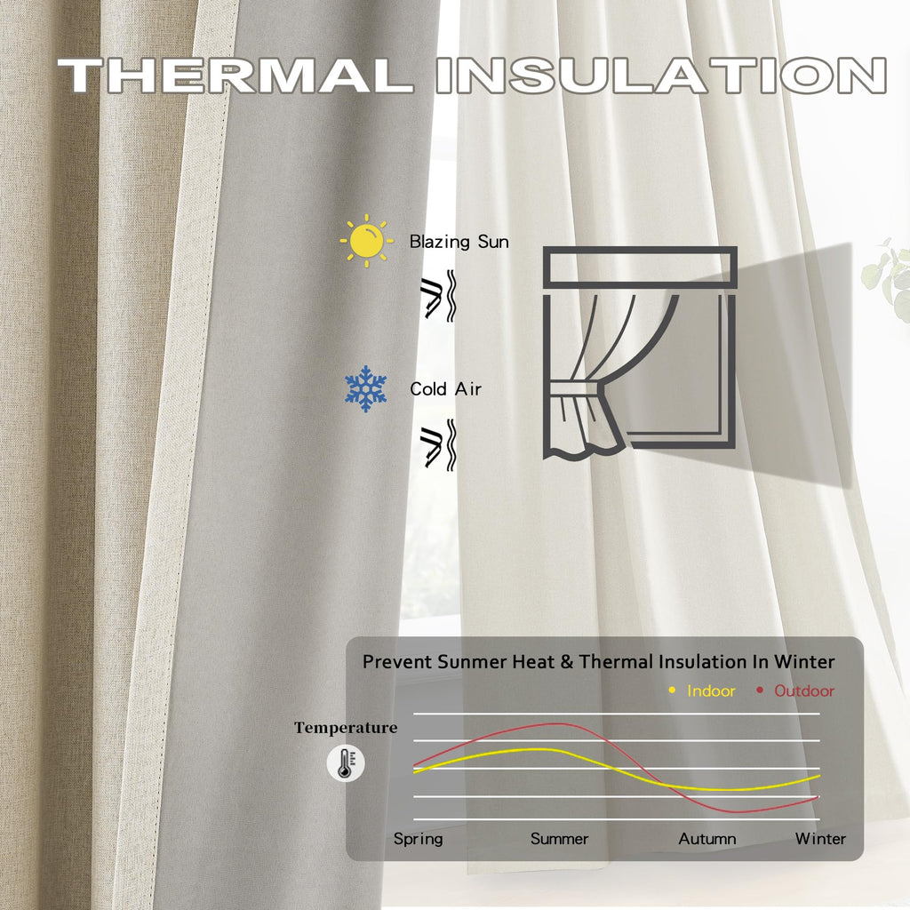 Exra Long Blackout Curtains for Large Window 144 Inch 12ft, Back Tab Pleated Drapes with Hooks, Farmhouse Curtains 2