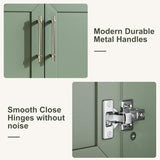 24" Light Green Freestanding Bathroom Vanity with Sink - Wooden Cabinet with Soft-Close Door