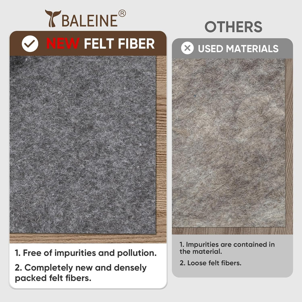Felt Non Slip Rug Pads, Extra Large 1/8" Thick Felt and Rubber Backing, Shock Absorbing Carpet Pad for All Carpets