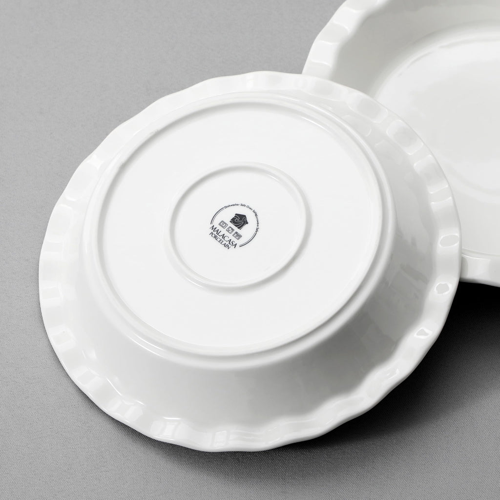 40 Oz Ceramic Pie Pan 9 Inch, Fluted Pie Dish for Quiche