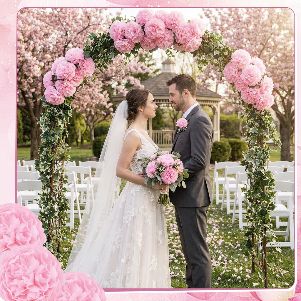 50 Pcs Flowers Artificial Peony Rose Heads for Wedding, Pink