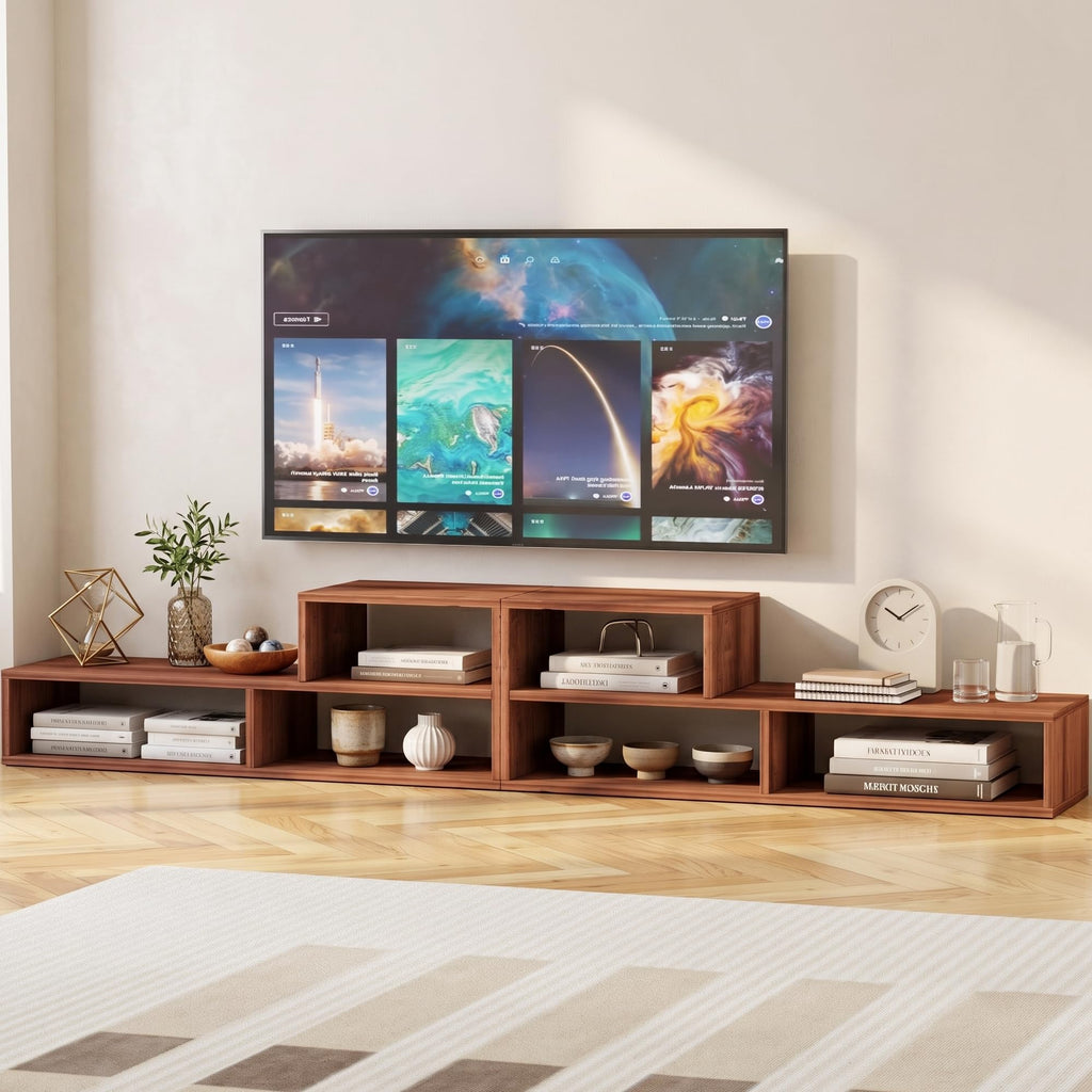 Low-Profile TV Stand, 2-Piece L-Shaped Entertainment Center